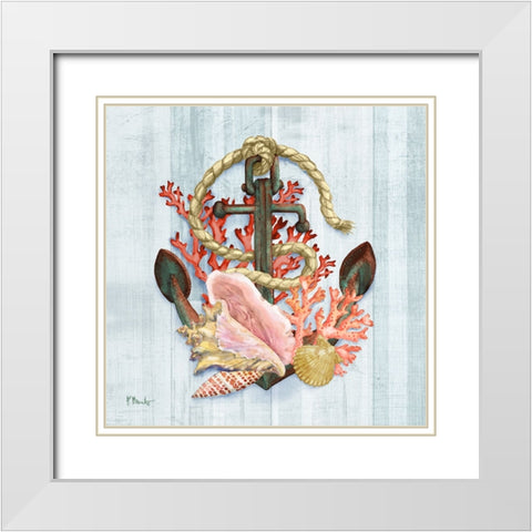 Coral Dive I White Modern Wood Framed Art Print with Double Matting by Brent, Paul