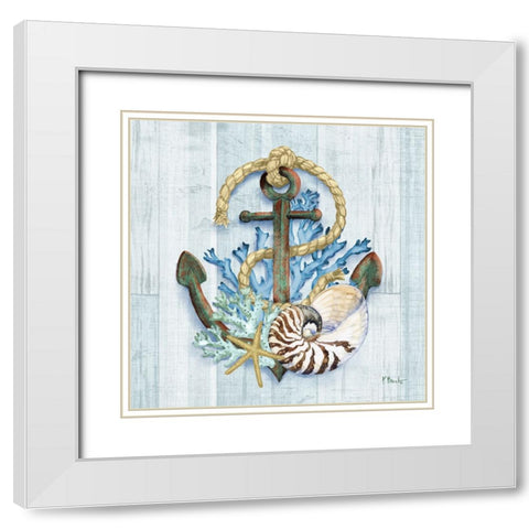 Coral Dive II White Modern Wood Framed Art Print with Double Matting by Brent, Paul