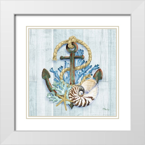 Coral Dive II White Modern Wood Framed Art Print with Double Matting by Brent, Paul