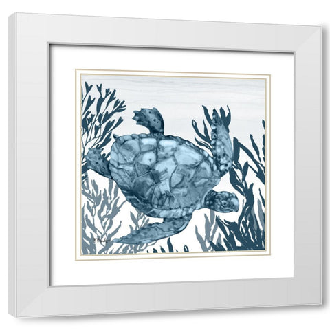 Tonga Sealife I - Indigo White Modern Wood Framed Art Print with Double Matting by Brent, Paul