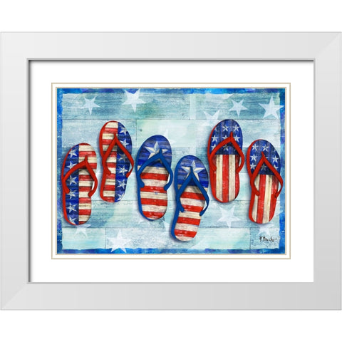 Freedom Flip Flops Horizontal White Modern Wood Framed Art Print with Double Matting by Brent, Paul