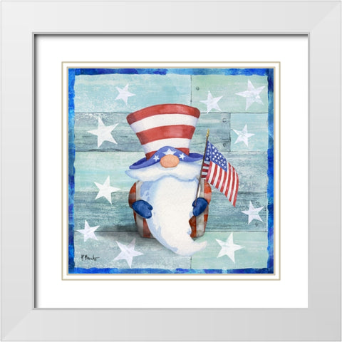 Freedom Gnome I White Modern Wood Framed Art Print with Double Matting by Brent, Paul