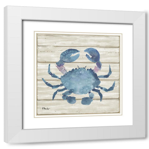 Crab Deck II White Modern Wood Framed Art Print with Double Matting by Brent, Paul