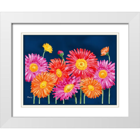 Helena Daisies Horizontal I White Modern Wood Framed Art Print with Double Matting by Brent, Paul
