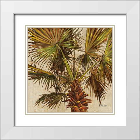 Woodside Palms I White Modern Wood Framed Art Print with Double Matting by Brent, Paul