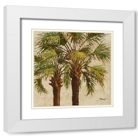 Woodside Palms II White Modern Wood Framed Art Print with Double Matting by Brent, Paul