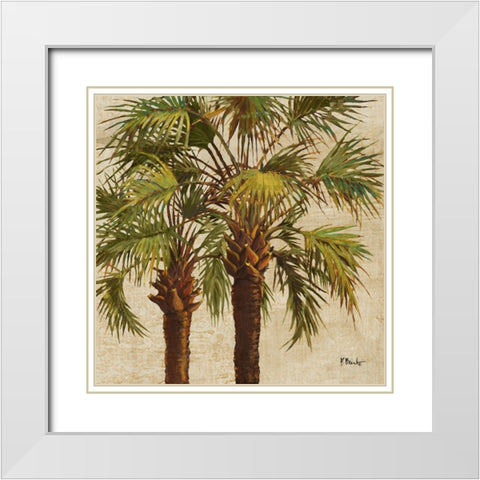 Woodside Palms II White Modern Wood Framed Art Print with Double Matting by Brent, Paul