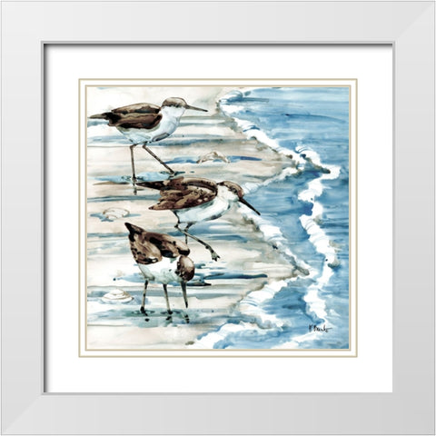 Rockhampton Sandpipers I - Light White Modern Wood Framed Art Print with Double Matting by Brent, Paul