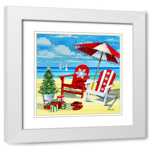 Snowflake Beach White Modern Wood Framed Art Print with Double Matting by Brent, Paul
