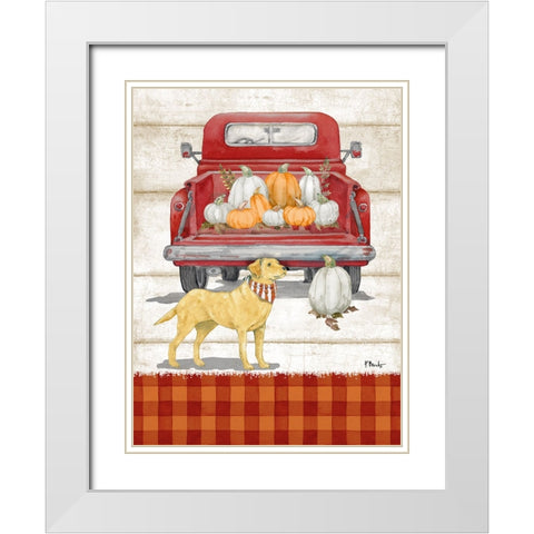 Pup-kin Truck White Modern Wood Framed Art Print with Double Matting by Brent, Paul