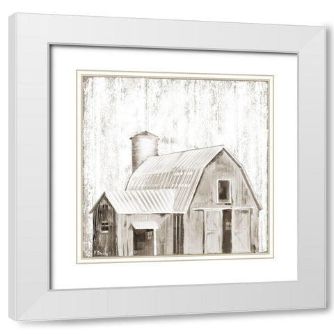 White Wood Barn III White Modern Wood Framed Art Print with Double Matting by Brent, Paul