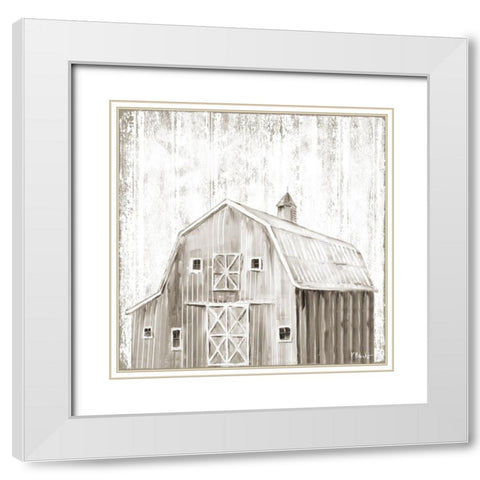 White Wood Barn IV White Modern Wood Framed Art Print with Double Matting by Brent, Paul