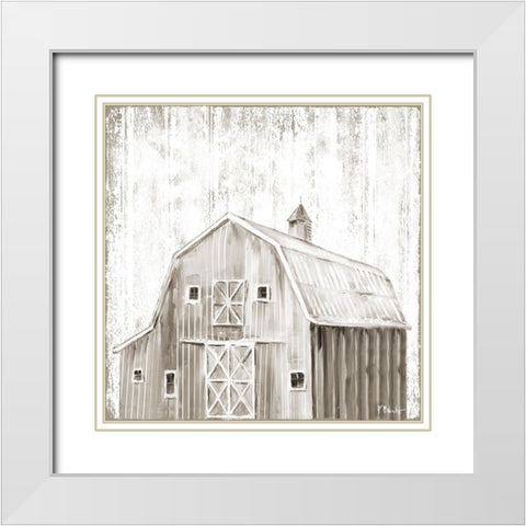 White Wood Barn IV White Modern Wood Framed Art Print with Double Matting by Brent, Paul