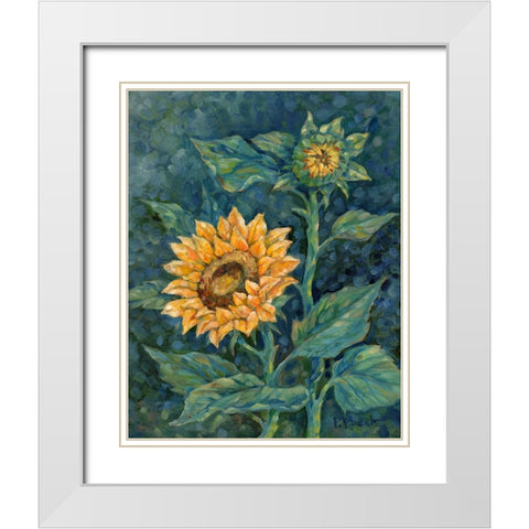 Impressions of Sunflowers II White Modern Wood Framed Art Print with Double Matting by Brent, Paul