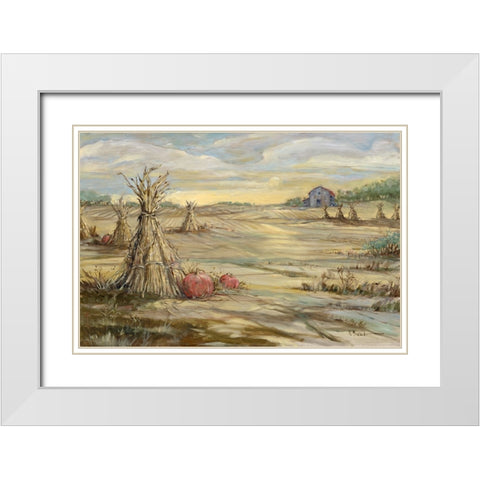 Gleaning Autumn - Morning Landscape White Modern Wood Framed Art Print with Double Matting by Brent, Paul