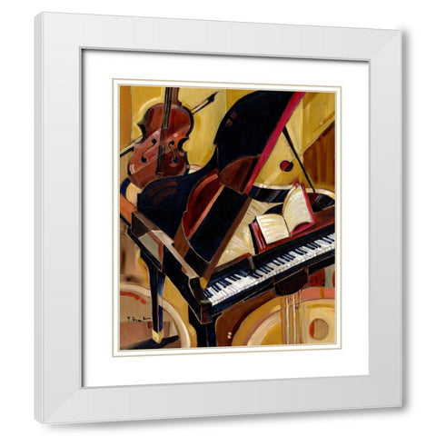 Abstract Piano II White Modern Wood Framed Art Print with Double Matting by Brent, Paul