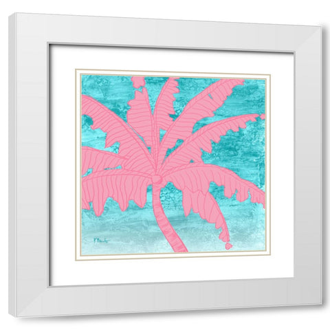 Sketched Palm I White Modern Wood Framed Art Print with Double Matting by Brent, Paul
