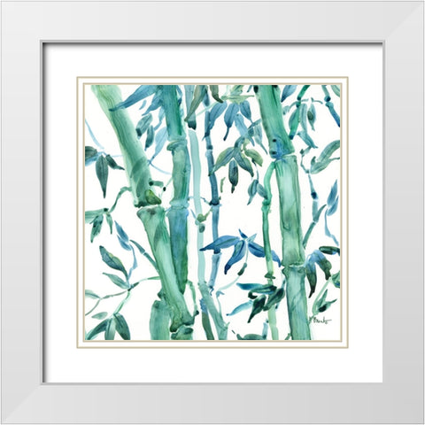 Bamboo Grove I White Modern Wood Framed Art Print with Double Matting by Brent, Paul