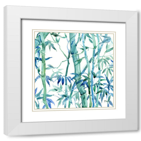 Bamboo Grove III White Modern Wood Framed Art Print with Double Matting by Brent, Paul