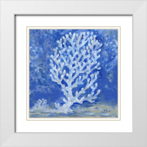Impressions of Coral II White Modern Wood Framed Art Print with Double Matting by Brent, Paul