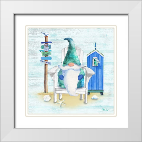 Coastal Gnome I White Modern Wood Framed Art Print with Double Matting by Brent, Paul