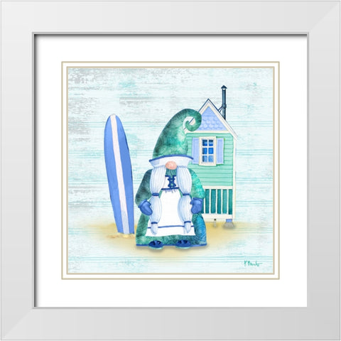 Coastal Gnome IV White Modern Wood Framed Art Print with Double Matting by Brent, Paul