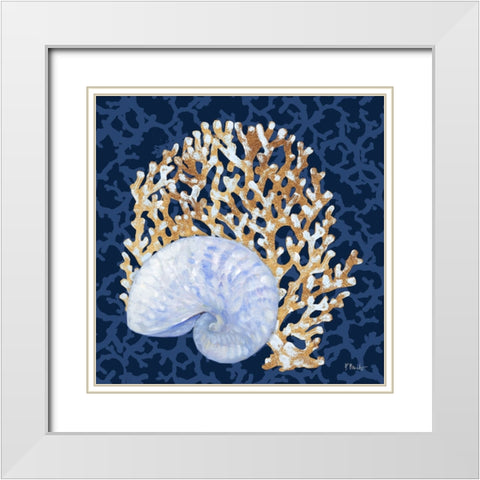 Jetty Shells II White Modern Wood Framed Art Print with Double Matting by Brent, Paul