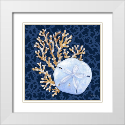 Jetty Shells III White Modern Wood Framed Art Print with Double Matting by Brent, Paul