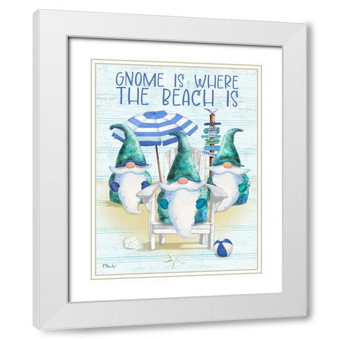 Coastal Gnome Vertical White Modern Wood Framed Art Print with Double Matting by Brent, Paul