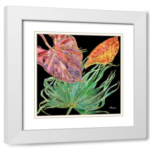 Spectrum Palm Fronds I - Black White Modern Wood Framed Art Print with Double Matting by Brent, Paul