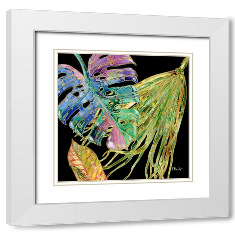 Spectrum Palm Fronds II - Black White Modern Wood Framed Art Print with Double Matting by Brent, Paul