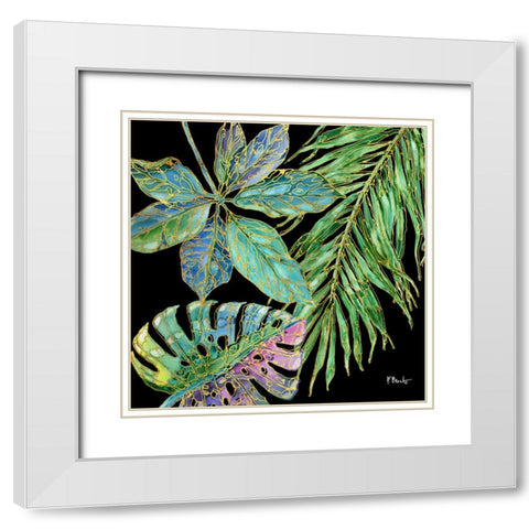 Spectrum Palm Fronds IV - Black White Modern Wood Framed Art Print with Double Matting by Brent, Paul