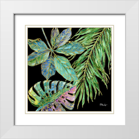 Spectrum Palm Fronds IV - Black White Modern Wood Framed Art Print with Double Matting by Brent, Paul