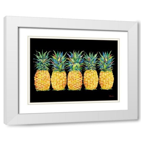 Kona Pineapple Horizontal - Black White Modern Wood Framed Art Print with Double Matting by Brent, Paul