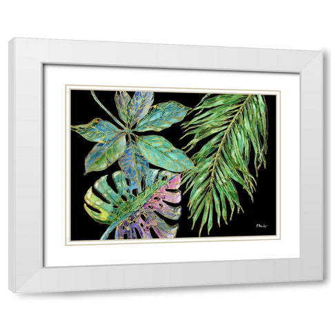 Spectrum Palm Fronds Horizontal - Black White Modern Wood Framed Art Print with Double Matting by Brent, Paul