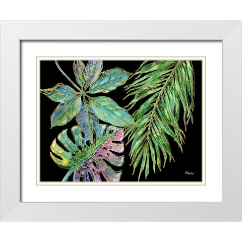 Spectrum Palm Fronds Horizontal - Black White Modern Wood Framed Art Print with Double Matting by Brent, Paul