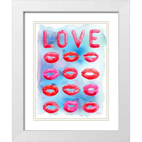 Lovers Day Vertical I - Watercolor White Modern Wood Framed Art Print with Double Matting by Brent, Paul