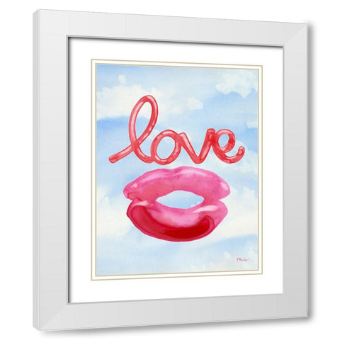 Lovers Day Vertical V White Modern Wood Framed Art Print with Double Matting by Brent, Paul