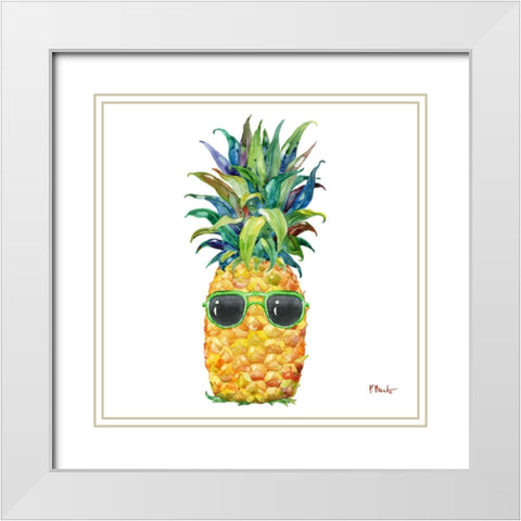 Cool Kona Pineapple II White Modern Wood Framed Art Print with Double Matting by Brent, Paul