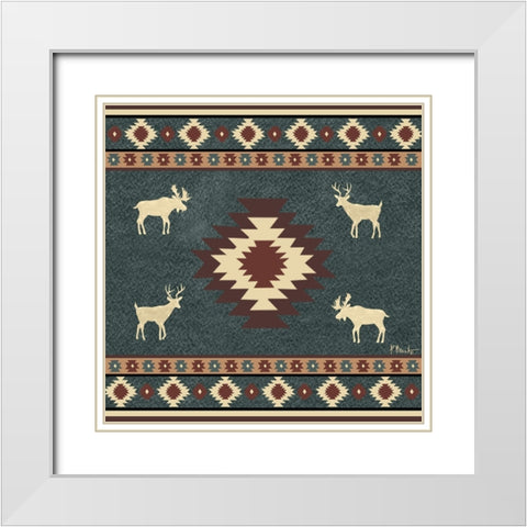 Aztec Lodge I White Modern Wood Framed Art Print with Double Matting by Brent, Paul