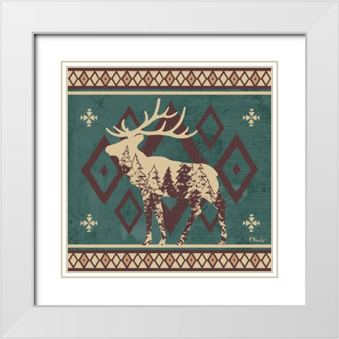 Aztec Lodge II White Modern Wood Framed Art Print with Double Matting by Brent, Paul