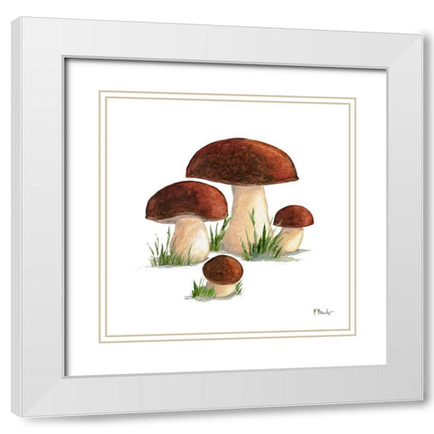 Mushroom Patch I White Modern Wood Framed Art Print with Double Matting by Brent, Paul