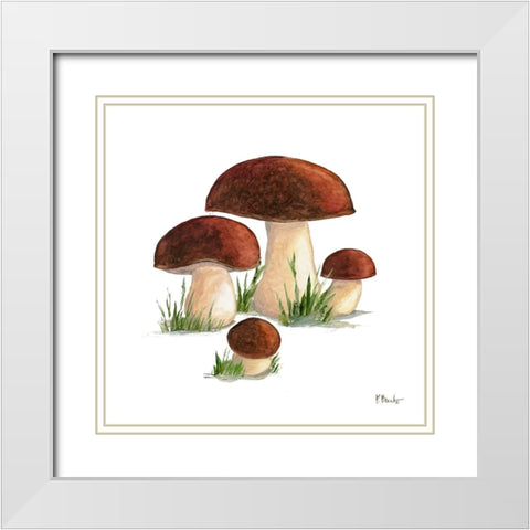 Mushroom Patch I White Modern Wood Framed Art Print with Double Matting by Brent, Paul