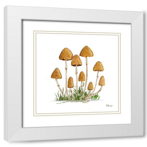 Mushroom Patch III White Modern Wood Framed Art Print with Double Matting by Brent, Paul
