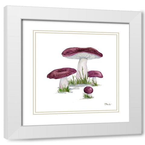 Mushroom Patch IV White Modern Wood Framed Art Print with Double Matting by Brent, Paul