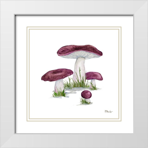 Mushroom Patch IV White Modern Wood Framed Art Print with Double Matting by Brent, Paul