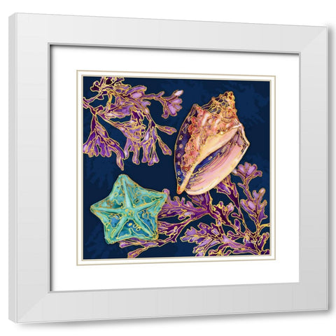 Spectrum Shells IV White Modern Wood Framed Art Print with Double Matting by Brent, Paul