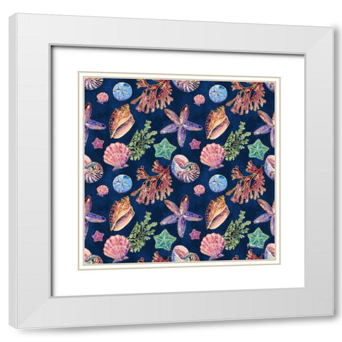 Spectrum Shells Repeat White Modern Wood Framed Art Print with Double Matting by Brent, Paul