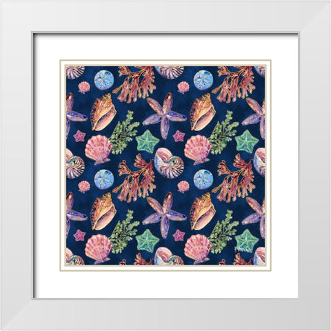 Spectrum Shells Repeat White Modern Wood Framed Art Print with Double Matting by Brent, Paul