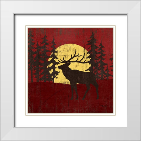 Moonlight Lodge I White Modern Wood Framed Art Print with Double Matting by Brent, Paul